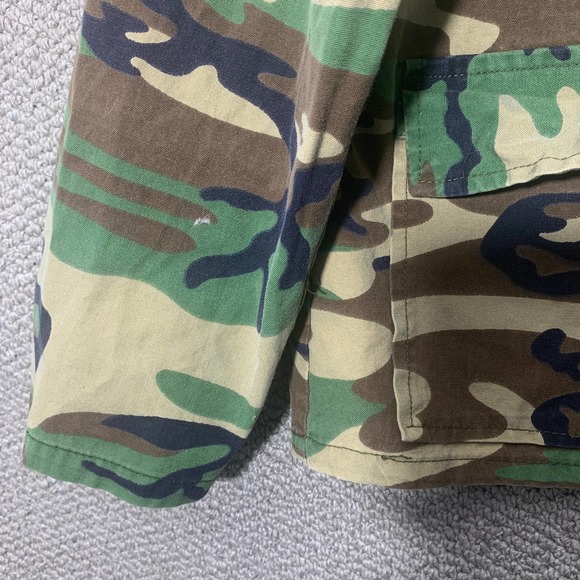 Jim Catfish Hunter‎ Mens Jacket Medium Green Camouflage Military Pockets Short - Picture 4 of 10